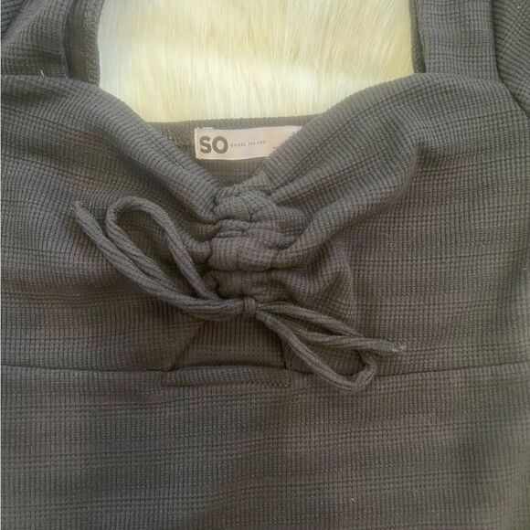 Black Square Neck Bodysuit (S) - Picture 8 of 8